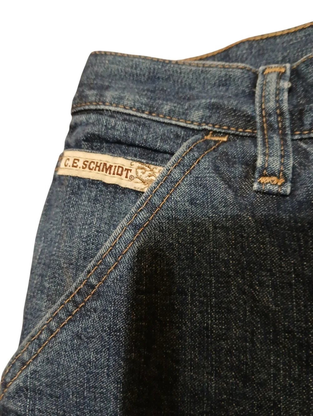 Schmidt Size 18×32 Vintage Straight-Leg Denim Jeans - Dark Blue